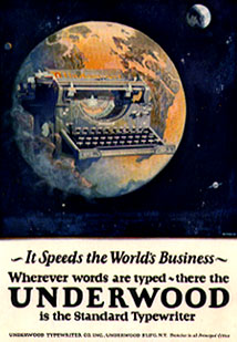 Underwood Typewriter ad from original article
